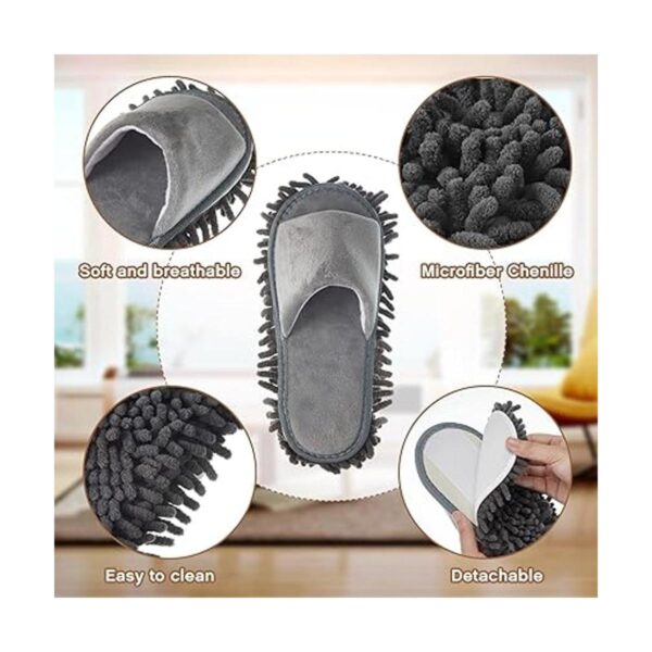 4 pares de pantuflas de microfibra para limpieza de