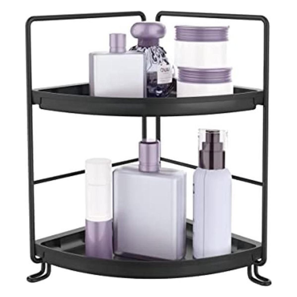 2 Tier Corner Bathroom Countertop Organizer Stackable