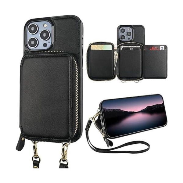 Bocasal Funda tipo cartera con bloqueo RFID para iPhone 14_1