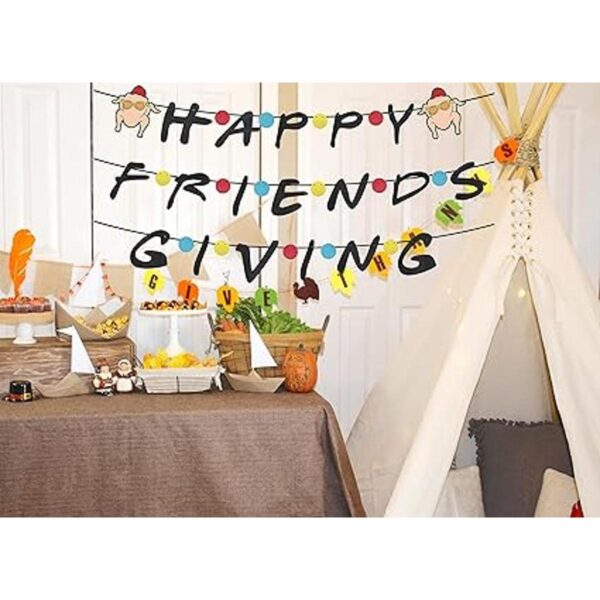 Decoraciones de fiesta Friendsgiving pancarta de regalo_2