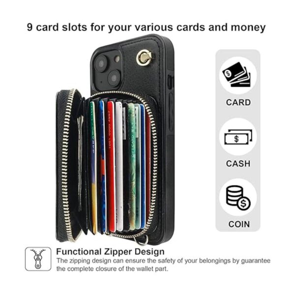 Bocasal Funda tipo cartera cruzada para iPhone 14 Plus_4