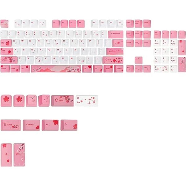 Juego de teclas Sakura de 104 PBT sublimación de tinte_5
