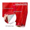 GIRAFVYINL Rollo de vinilo holográfico rojo de 12 x 10_4
