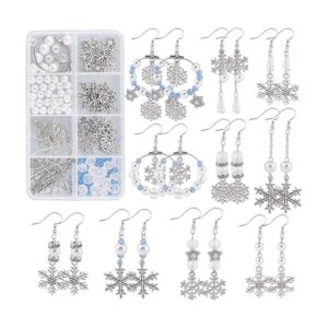 SUNNYCLUE 1 caja DIY 10 pares de dijes de Navidad de copo