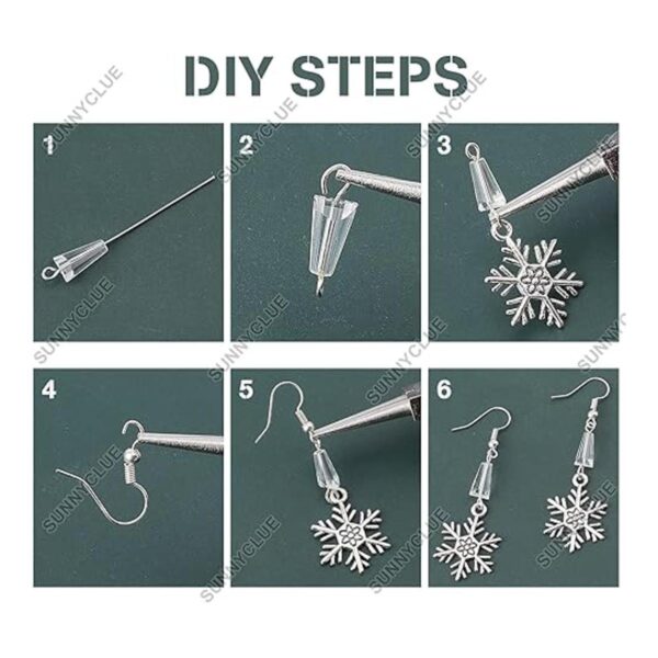 SUNNYCLUE 1 caja DIY 10 pares de dijes de Navidad de copo