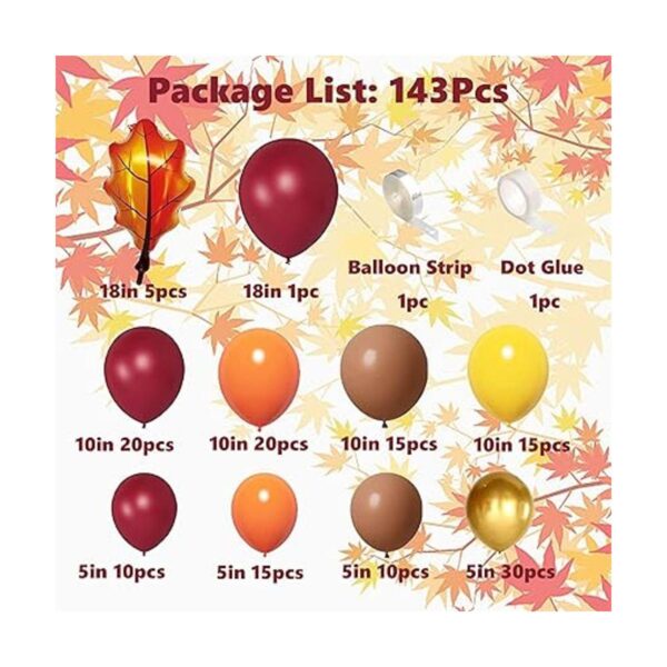Kit de guirnalda de arco de globos de otoño de 141 piezas