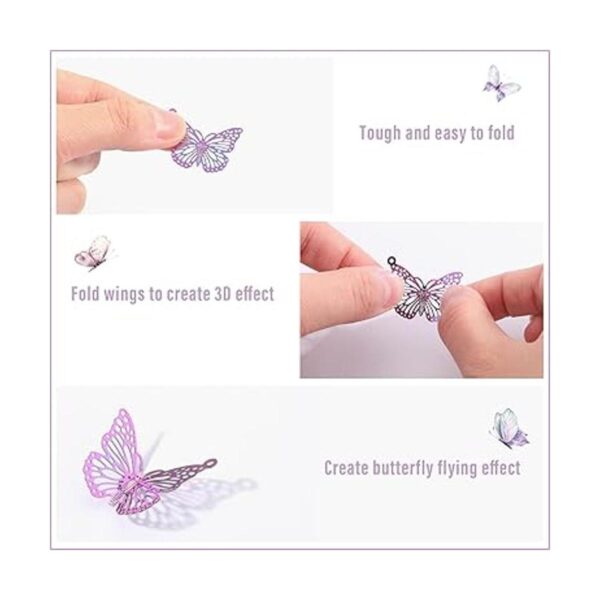 Coume 100 dijes de filigrana de mariposa de acero