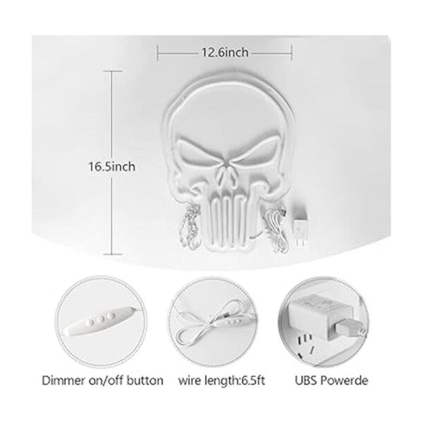 JFLLamp Punisher Letreros de neón de calavera para_3