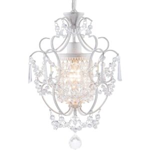 Mini candelabro moderno lámparas de cristal retro blanco_1
