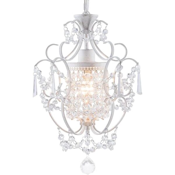 Mini candelabro moderno lámparas de cristal retro blanco_1