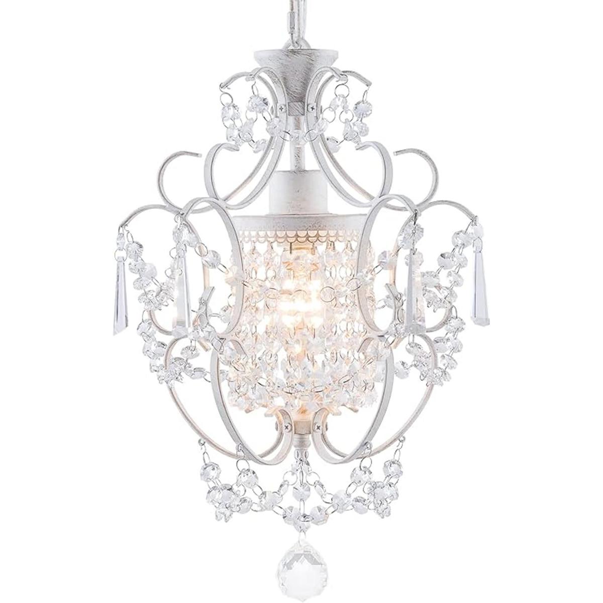 Mini candelabro moderno lámparas de cristal retro blanco