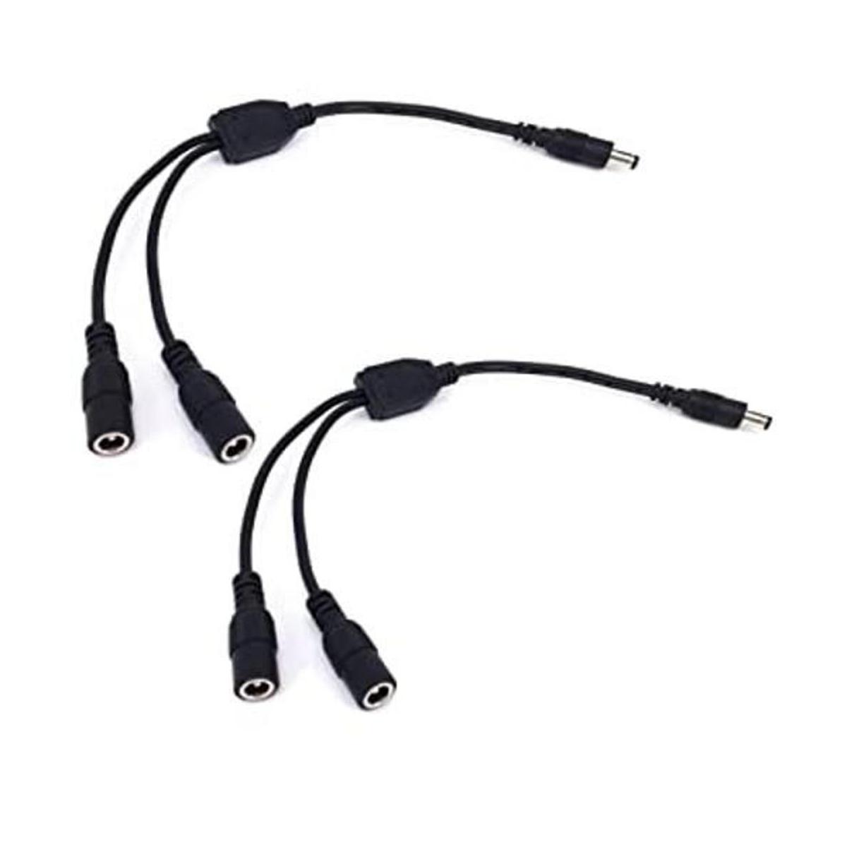Paquete de 2 cables divisores negros de 1 macho a 2