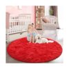 FlyDOIT Alfombra redonda roja para dormitorio alfombras