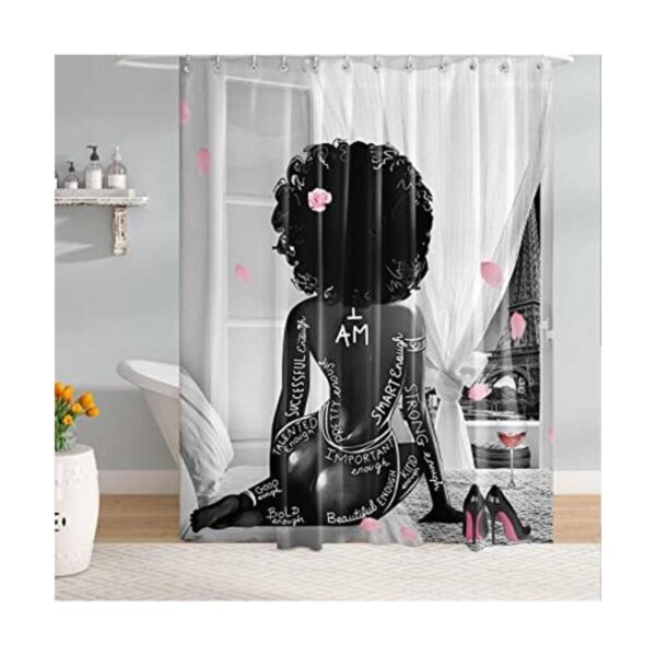 TYAKASHA Cortina de ducha para mujer afroamericana a la