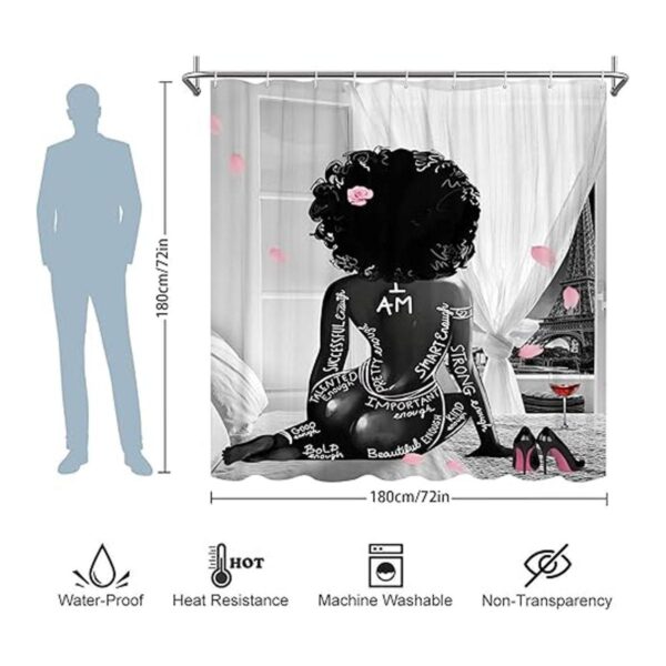 TYAKASHA Cortina de ducha para mujer afroamericana a la