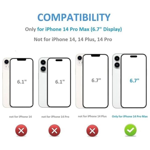 ONETOP Funda tipo cartera para iPhone 14 Pro Max con_2
