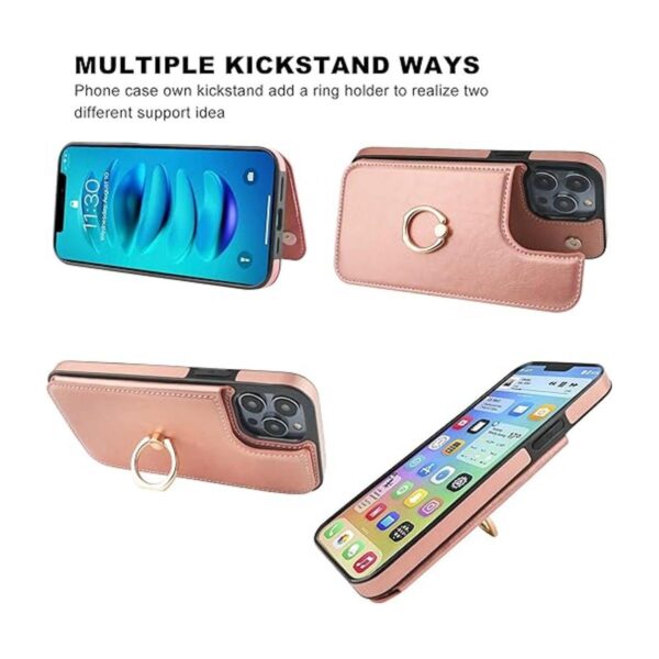 ONETOP Funda tipo cartera para iPhone 14 Pro con soporte_4