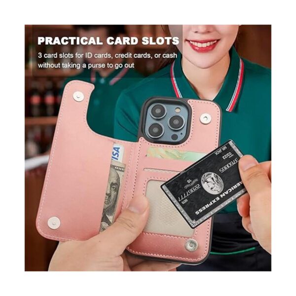 ONETOP Funda tipo cartera para iPhone 14 Pro con soporte_3