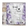 Rustic Farmhouse Purple Shower Curtain Bible Verse_1