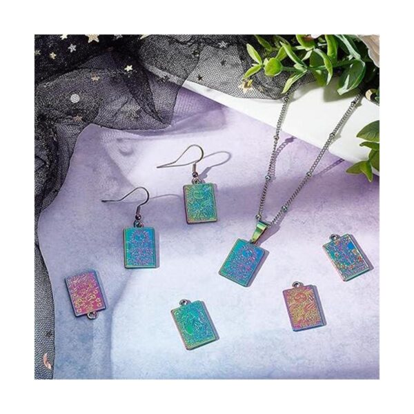 CHGCRAFT Dijes para tarjetas de tarot chapado en forma de_4