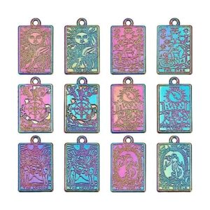 CHGCRAFT Dijes para tarjetas de tarot chapado en forma de_1