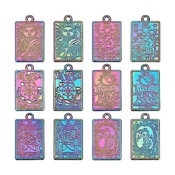 CHGCRAFT Dijes para tarjetas de tarot chapado en forma de_1