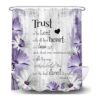 Rustic Farmhouse Purple Shower Curtain Bible Verse_3