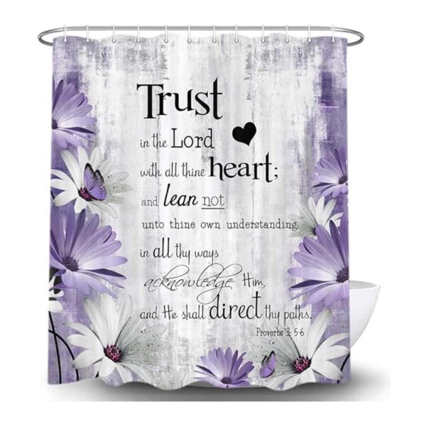 Rustic Farmhouse Purple Shower Curtain Bible Verse_3