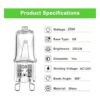 Bombilla halógena G9 de 25 W T4Q25G9CL120 V tipo JCD_3