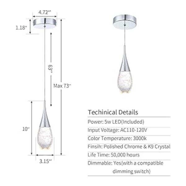 JoollySun Mini luz colgante individual lámparas LED