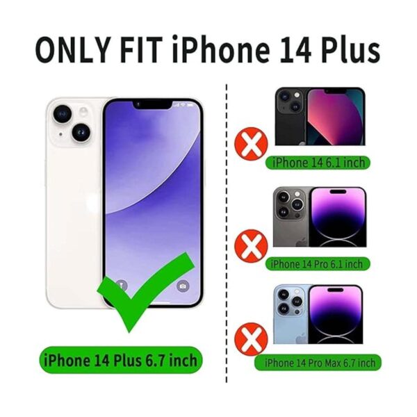 VANAVAGY Funda tipo cartera para iPhone 14 Plus funda_2