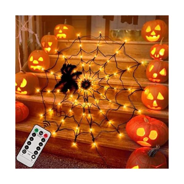 Luces de telaraña de Halloween de 4 pies de diámetro 70_1