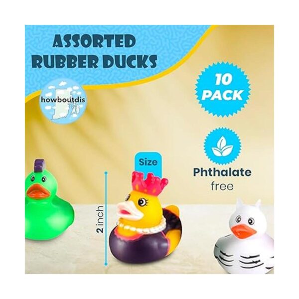 Paquete de 10 patos de goma surtidos Bañera Baby Showers_5