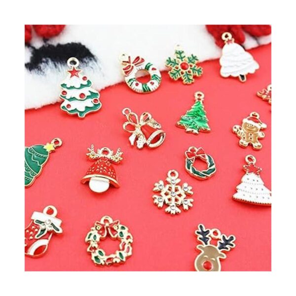 JIALEEY 100 dijes de Navidad surtidos chapados en oro y
