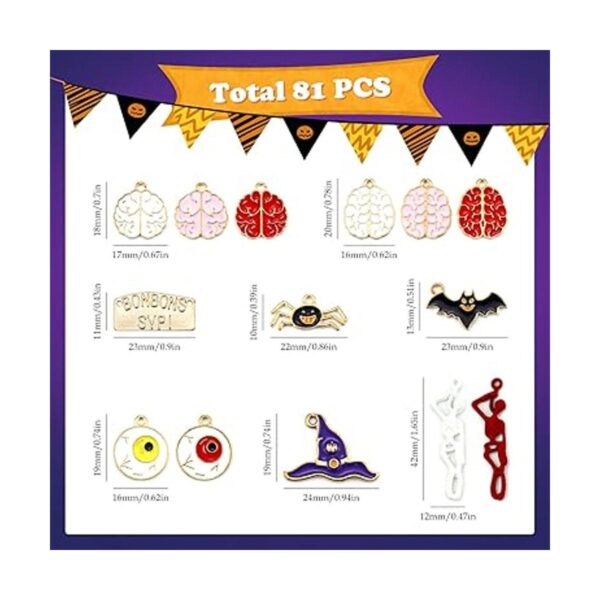 JIALEEY 81 dijes de Halloween lotes a granel dijes de