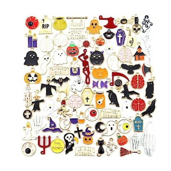 JIALEEY 81 dijes de Halloween lotes a granel dijes de