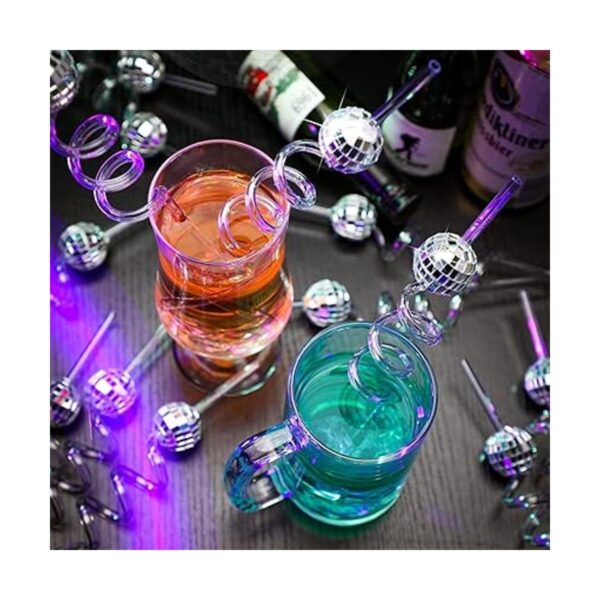 Juego de 40 popotes decorativos de discoteca de los años