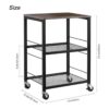 LIANTRAL Carrito rodante de 3 niveles carrito de cocina