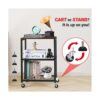 LIANTRAL Carrito rodante de 3 niveles carrito de cocina