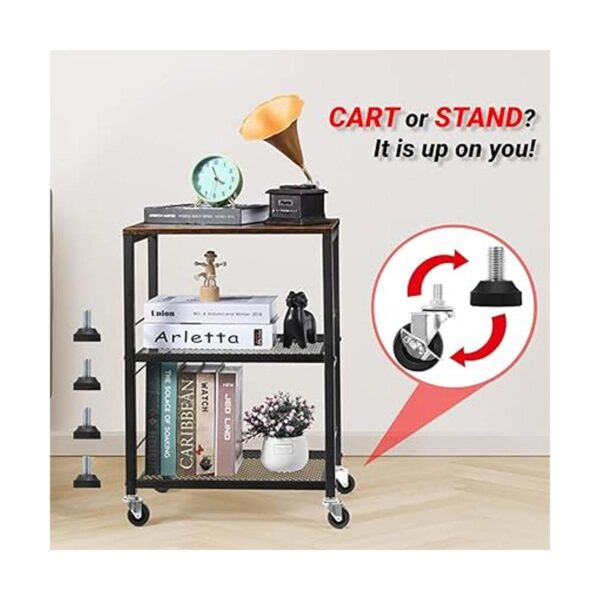 LIANTRAL Carrito rodante de 3 niveles carrito de cocina