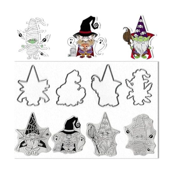 Gnomos de Halloween sellos transparentes y troqueles para_1