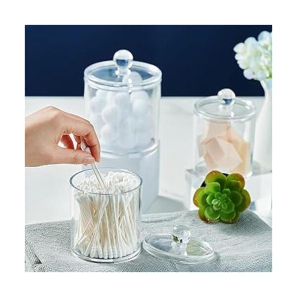 Paquete de 3 tarros de boticario Qtip para baño con