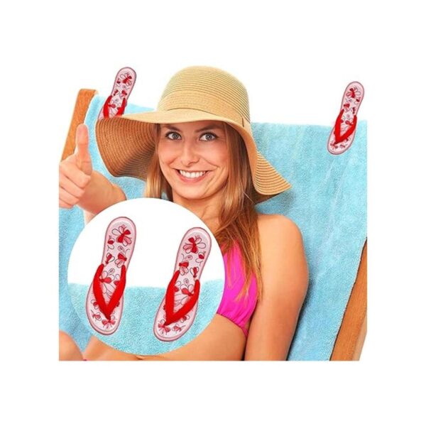 PERFORMORE Juego de 2 clips de toalla de playa rojo