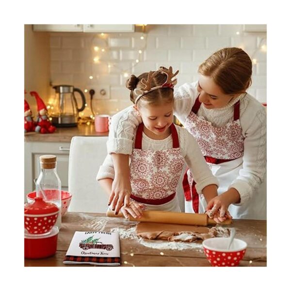Paquete de 4 toallas de cocina de Navidad a cuadros de