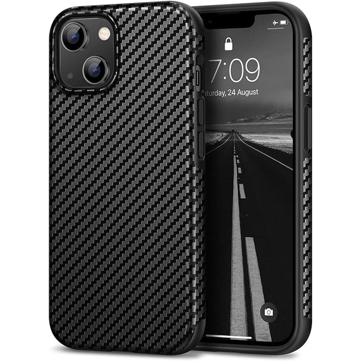 Tasikar Funda compatible con iPhone 14 textura de piel de