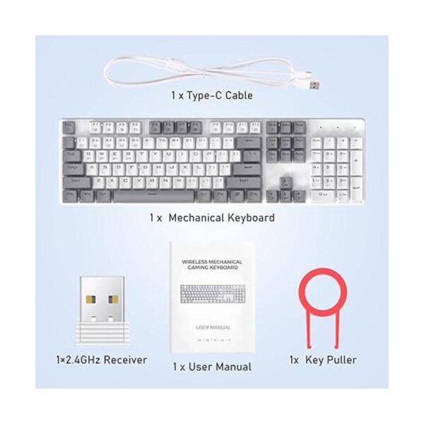 Teclado inalámbrico para juegos Batería recargable