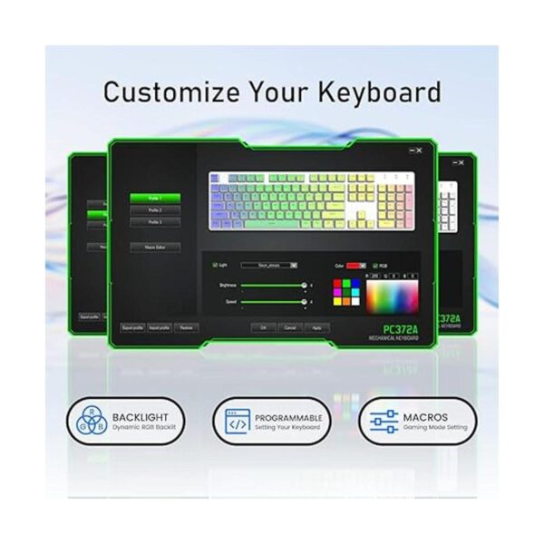Teclado inalámbrico para juegos Batería recargable