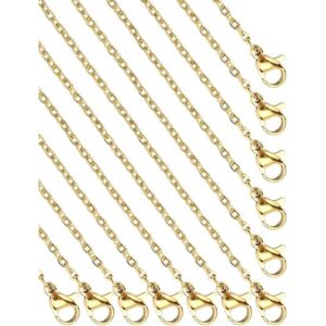24 cadenas planas de acero inoxidable dorado de 18