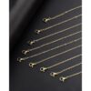 24 cadenas planas de acero inoxidable dorado de 18