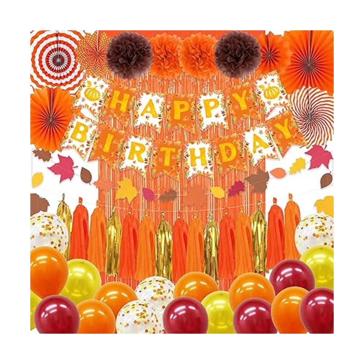 Decoraciones de fiesta de cumpleaños de otoño pancarta de
